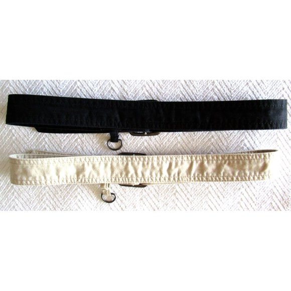 Tommy Hilfiger Women's Belts Cotton (Lot 2) - Black/Off White - Brushed Silver - Picture 2 of 15